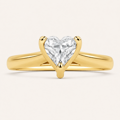 2CT Round Cut Lab Grown Diamond Classic Solitaire Engagement Ring