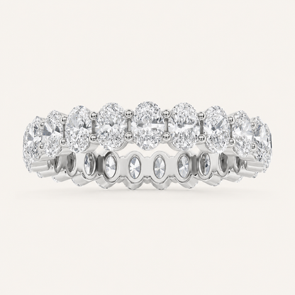 2.5CT Oval Cut Lab Grown Diamond Split Prong Eternity Ring