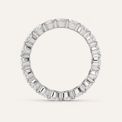 2.5CT Oval Shaped Lab Grown Diamond Split Prong Eternity Ring in 14K Gold (F/VS)