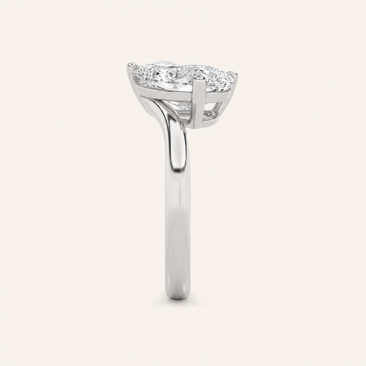 3.00 CT Pear Cut Lab Grown Diamond Toi et Moi Ring
