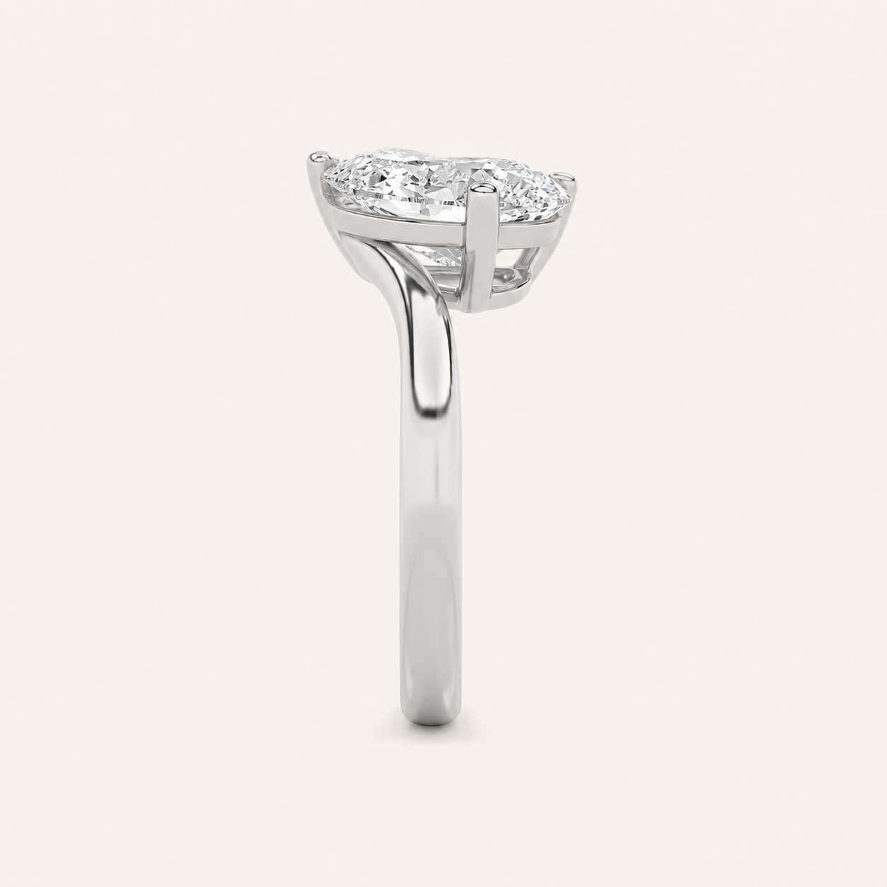 3.00 CT Pear Cut Lab Grown Diamond Toi et Moi Ring
