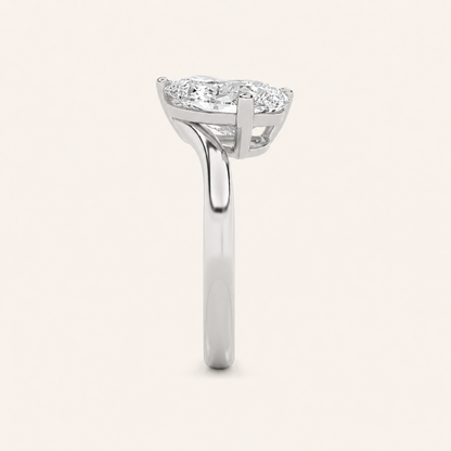 3.00 CT Pear Cut Lab Grown Diamond Toi et Moi Ring