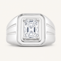 2CT Emerald Cut Lab Grown Diamond Men's Ring