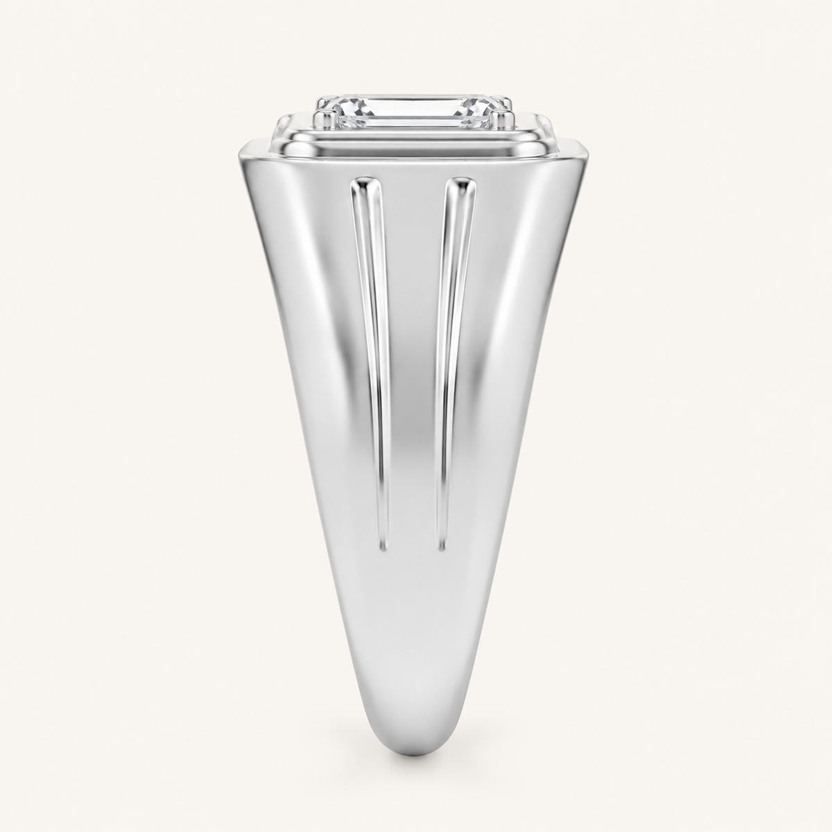 2CT Emerald Cut Lab Grown Diamond Men's Ring
