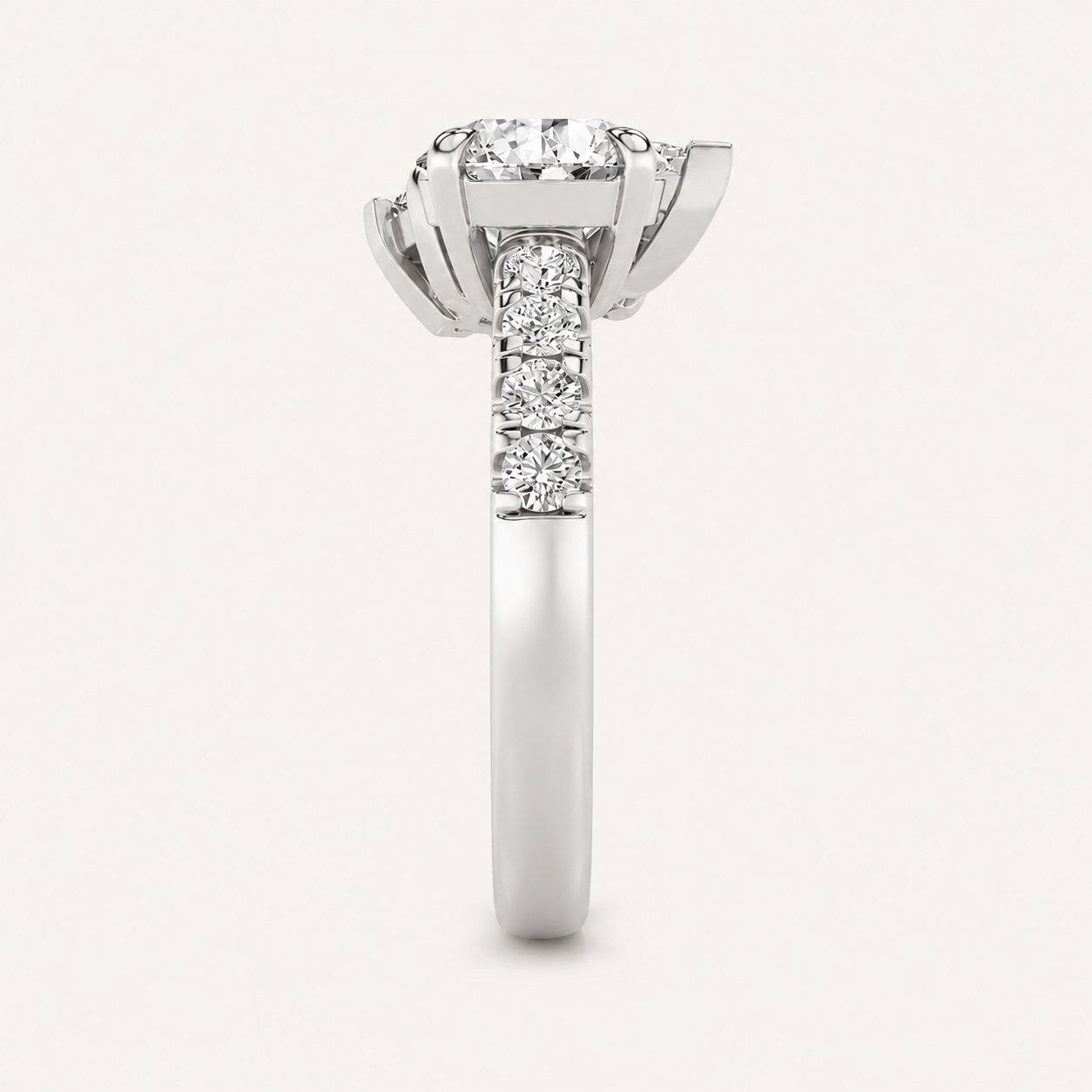 3.00 CT Round Cut Lab Grown Diamond Toi et Moi Ring