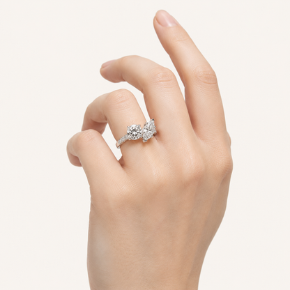 3.00 CT Round Cut Lab Grown Diamond Toi et Moi Ring