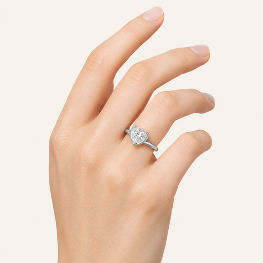 1.5CT Round Cut Lab Grown Diamond Classic Solitaire Engagement Ring