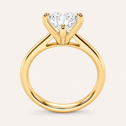 1.5CT Round Cut Lab Grown Diamond Classic Solitaire Engagement Ring