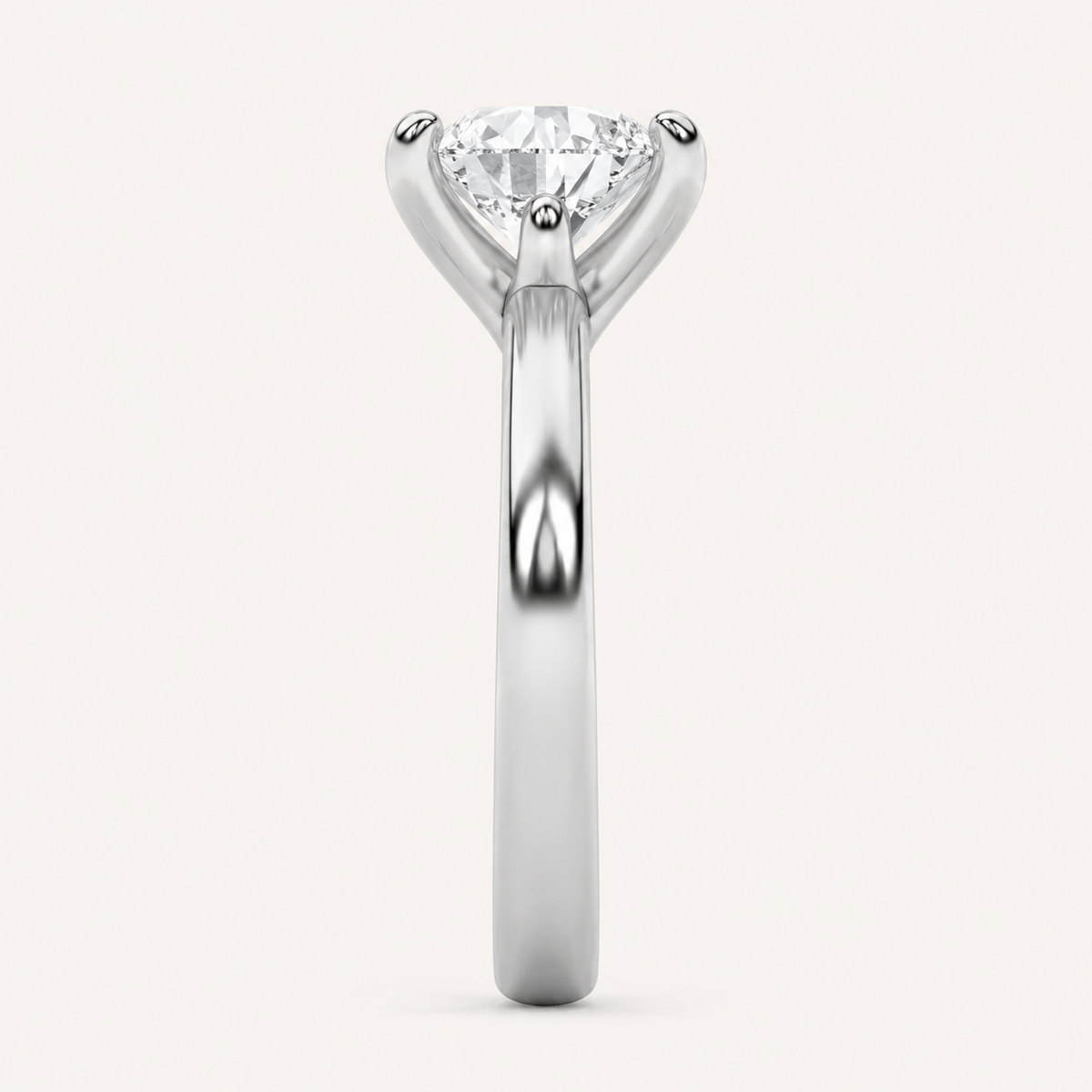 1.5CT Round Cut Lab Grown Diamond Classic Solitaire Engagement Ring
