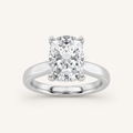2.00 CT Elongated Cushion Cut Lab Grown Diamond Classic Cathedral Shank Solitaire Ring
