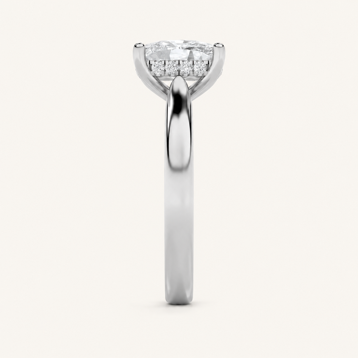 2.00 CT Elongated Cushion Cut Lab Grown Diamond Classic Cathedral Shank Solitaire Ring