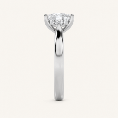 2.00 CT Elongated Cushion Cut Lab Grown Diamond Classic Cathedral Shank Solitaire Ring
