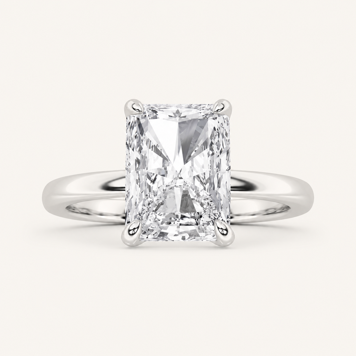 1.50 CT Radiant Cut Lab Grown Diamond Classic Solitaire Ring