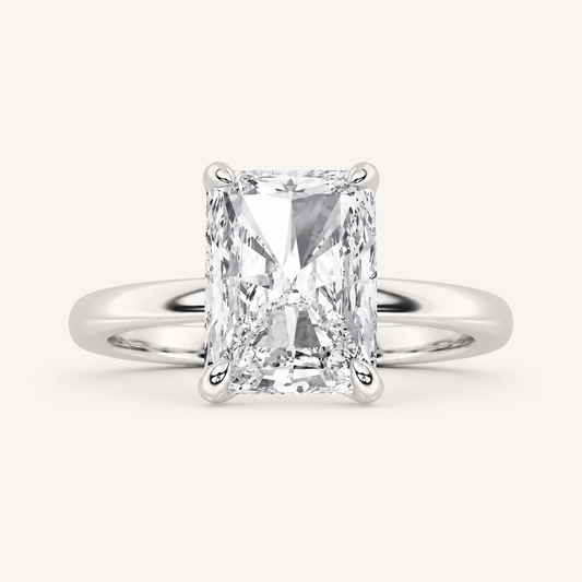 3.00 CT Radiant Cut Lab Grown Diamond Classic Solitaire Ring