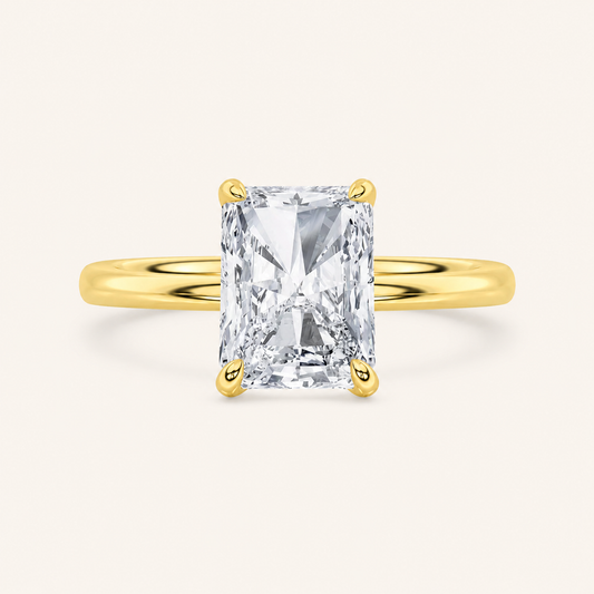 4.00 CT Radiant Cut Lab Grown Diamond Classic Solitaire Ring