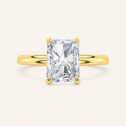 3.00 CT Radiant Cut Lab Grown Diamond Classic Solitaire Ring