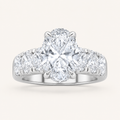 4.00 CT Oval Cut Lab Grown Diamond Bold Accented Cluster Ring