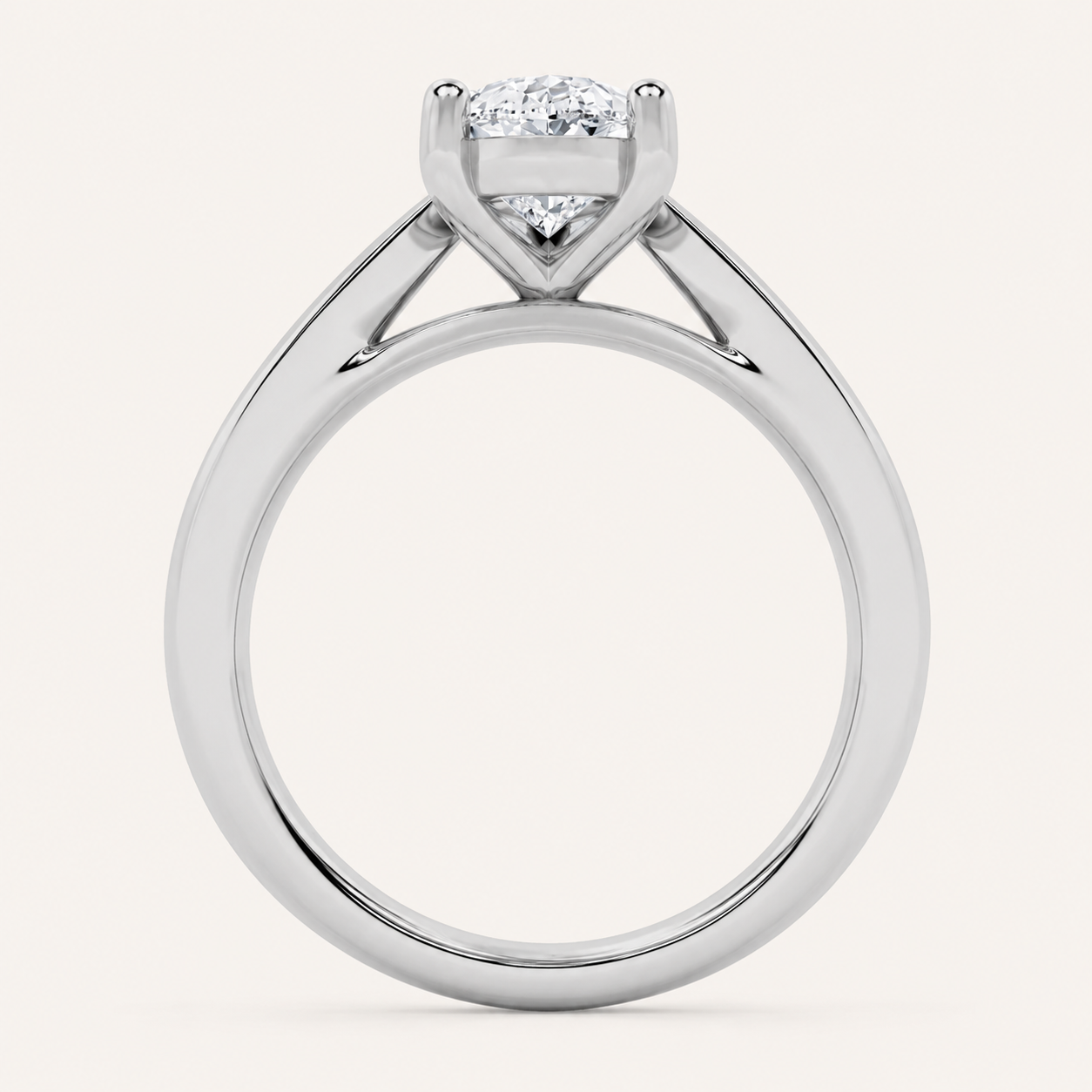 2.00 CT Pear Cut Lab Grown Diamond Classic Shank Solitaire Engagement Ring