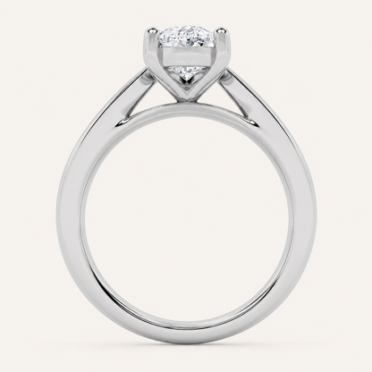 2.00 CT Pear Cut Lab Grown Diamond Classic Shank Solitaire Engagement Ring