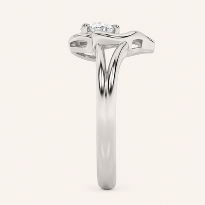 0.5CT Round Cut Lab Grown Diamond Heart Shaped Solitaire Ring