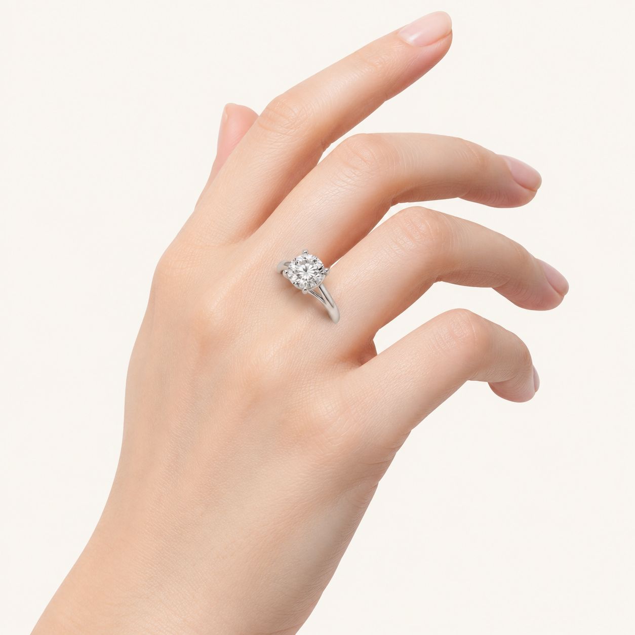 1CT Round Cut Lab Grown Diamond Classic Shank Solitaire Engagement Ring