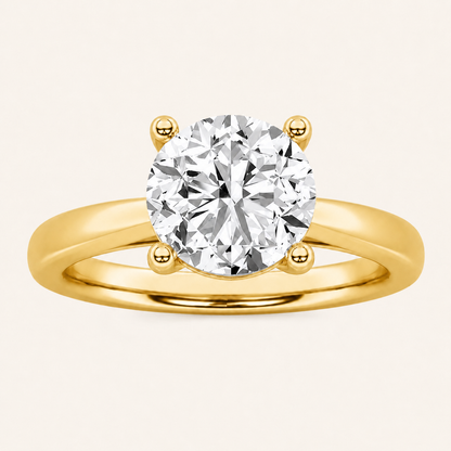 1.5CT Round Cut Lab Grown Diamond Classic Shank Solitaire Engagement Ring