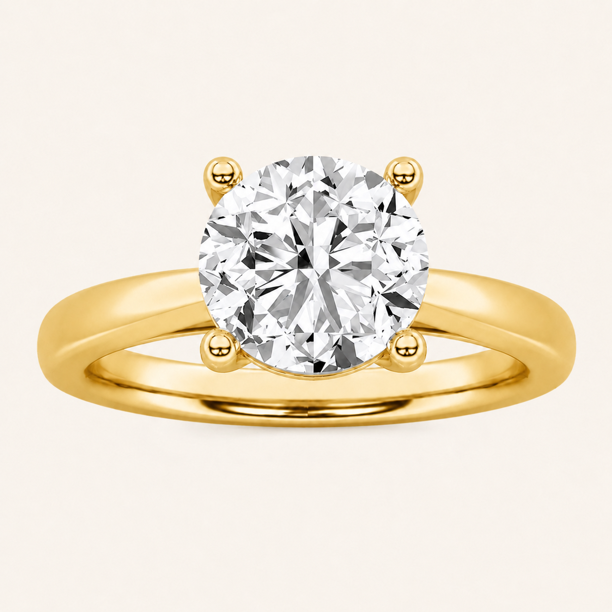 2.00 Ct Round Cut Lab Grown Diamond Classic Shank Solitaire Engagement Ring