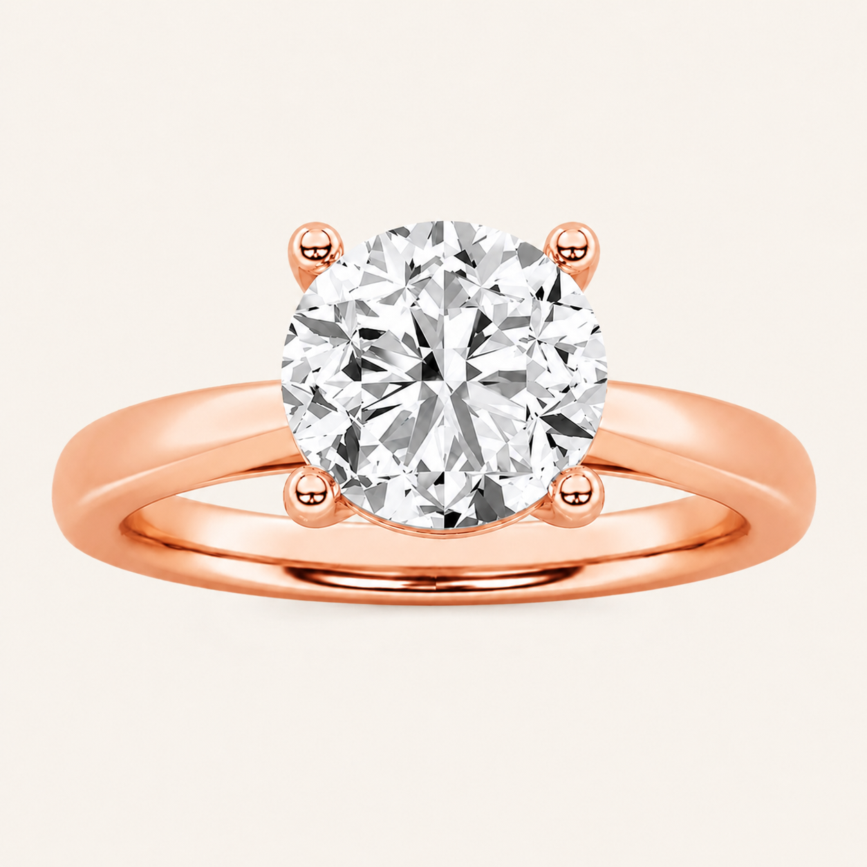 2.00 Ct Round Cut Lab Grown Diamond Classic Shank Solitaire Engagement Ring