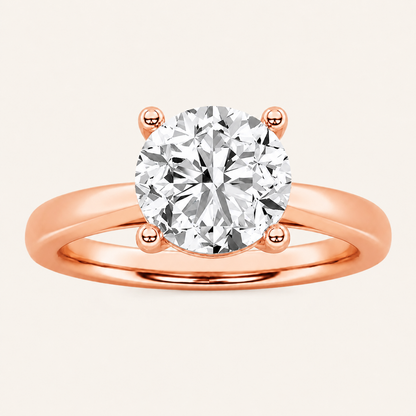 2.00 Ct Round Cut Lab Grown Diamond Classic Shank Solitaire Engagement Ring