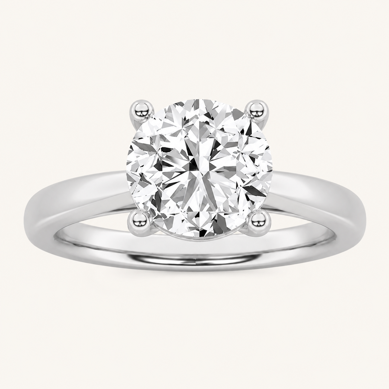 2.00 Ct Round Cut Lab Grown Diamond Classic Shank Solitaire Engagement Ring