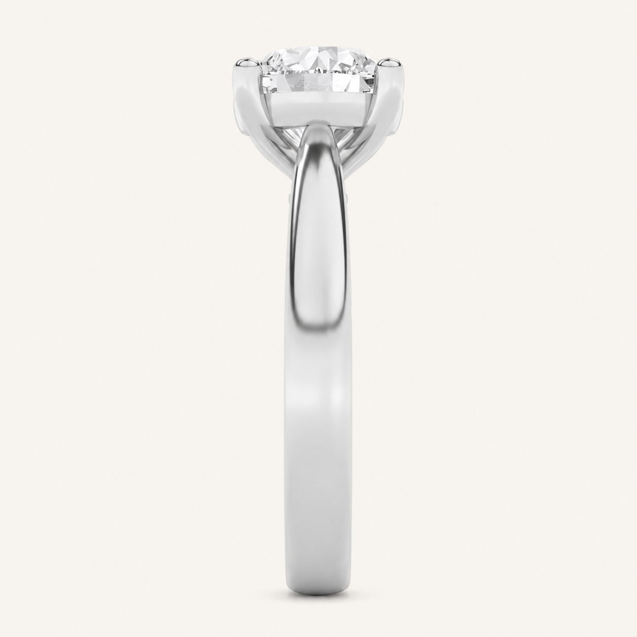 1.5CT Round Cut Lab Grown Diamond Classic Shank Solitaire Engagement Ring