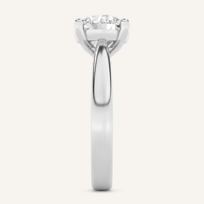 2.5CT Round Cut Lab Grown Diamond Classic Shank Solitaire Engagement Ring