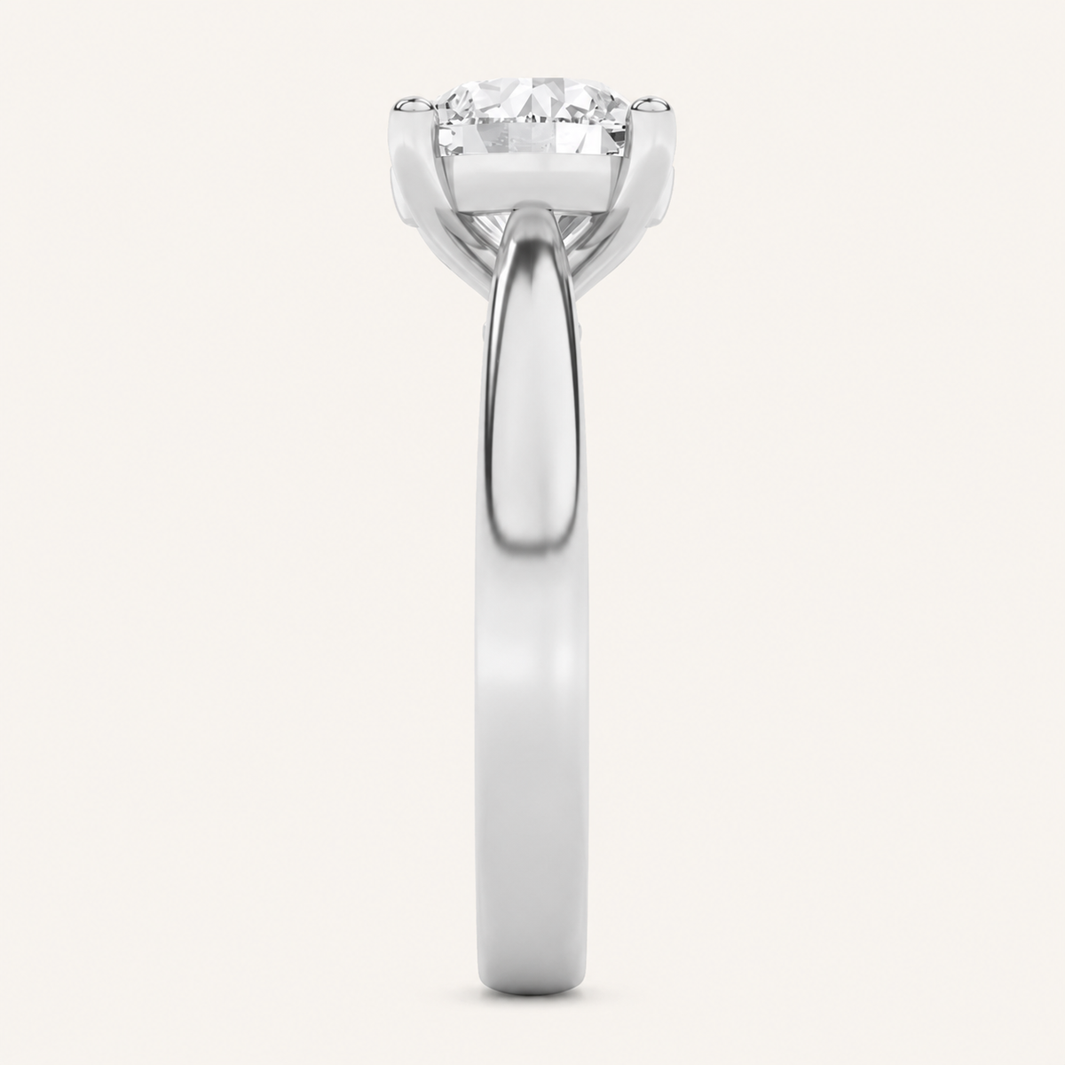 3.00 CT Round Cut Lab Grown Diamond Classic Shank Solitaire Engagement Ring