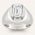 3.00 CT Emerald Cut Lab Grown Diamond Solitaire Men's Ring