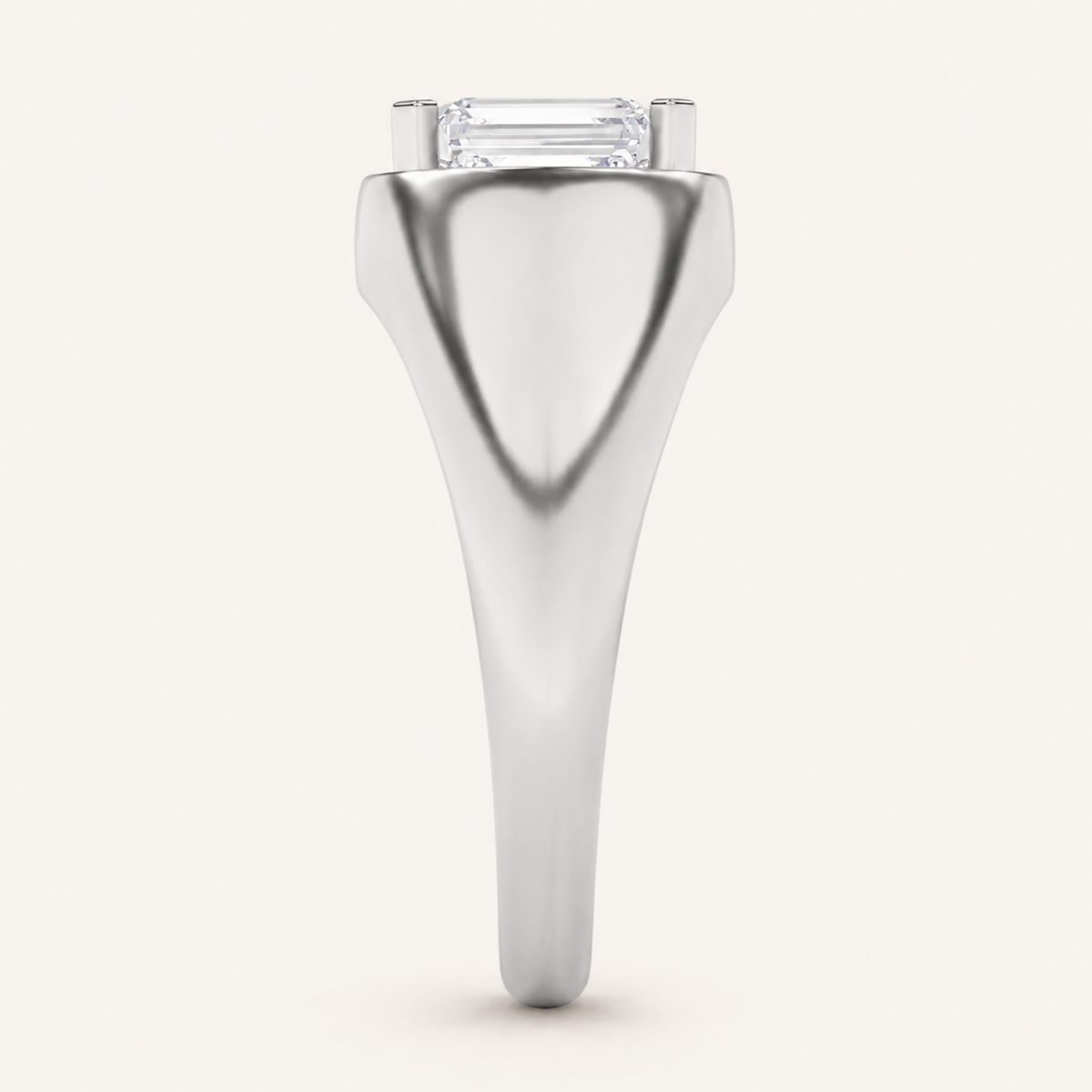 3.00 CT Emerald Cut Lab Grown Diamond Solitaire Men's Ring