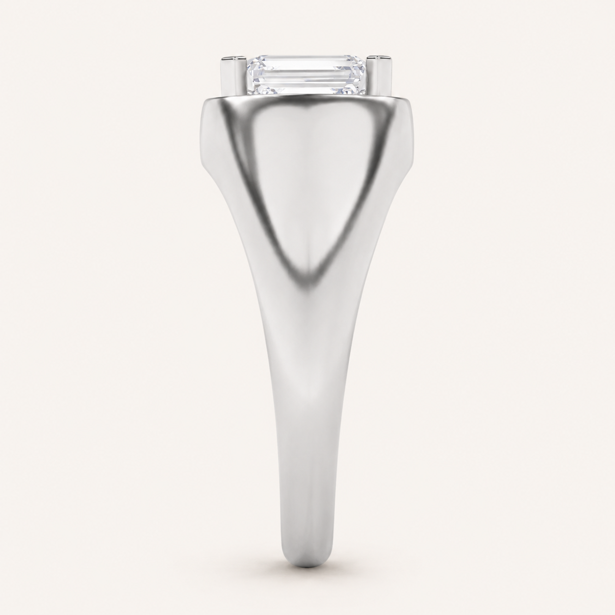 3.00 CT Emerald Cut Lab Grown Diamond Solitaire Men's Ring