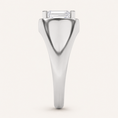 3.00 CT Emerald Cut Lab Grown Diamond Solitaire Men's Ring