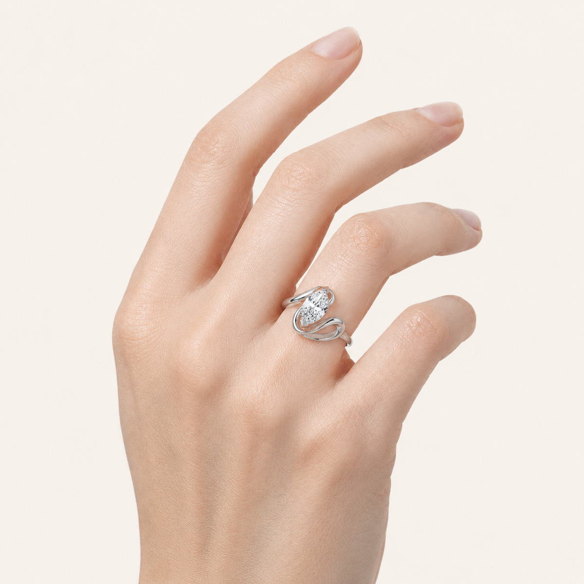 2CT Marquise Cut Lab Grown Diamond Solitaire Ring
