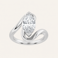 2CT Marquise Cut Lab Grown Diamond Solitaire Ring
