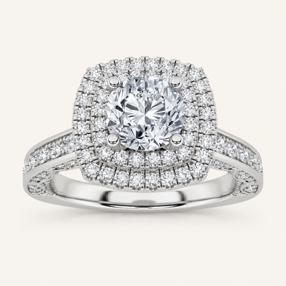 1.75CT Round Cut Lab Grown Diamond Engagement Ring