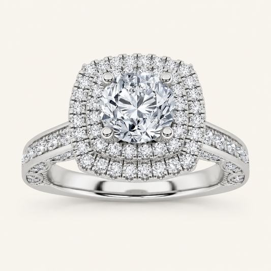 1.75CT Round Cut Lab Grown Diamond Engagement Ring