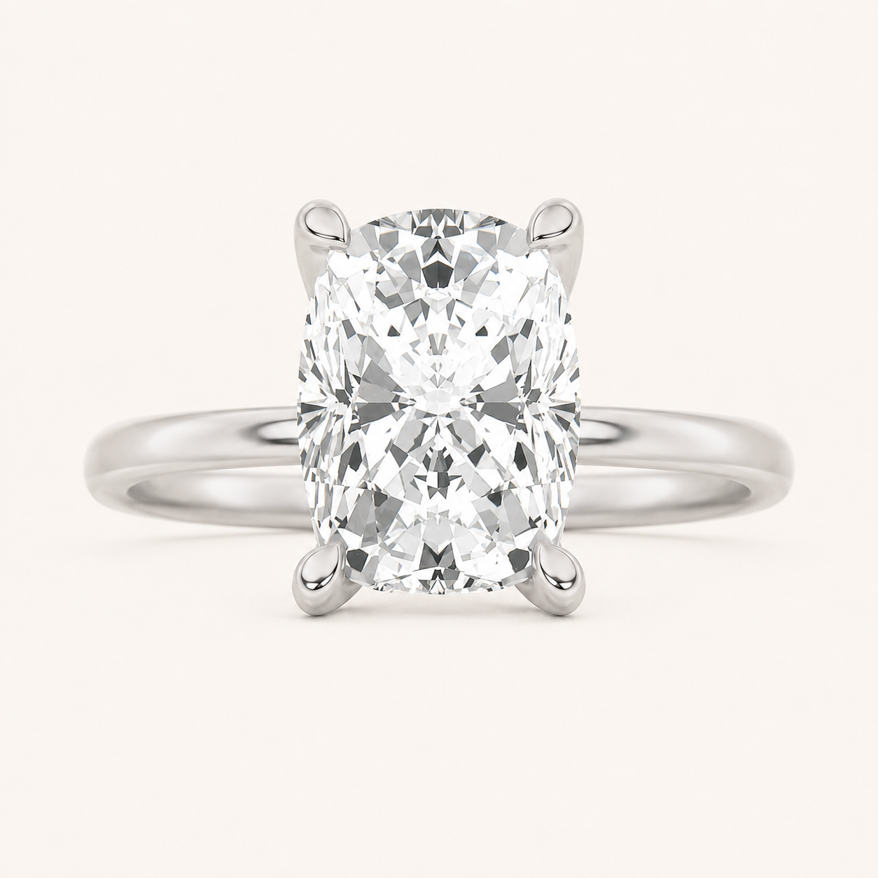 2.5CT Elongated Cushion Cut Lab Grown Diamond Solitaire Engagement Ring