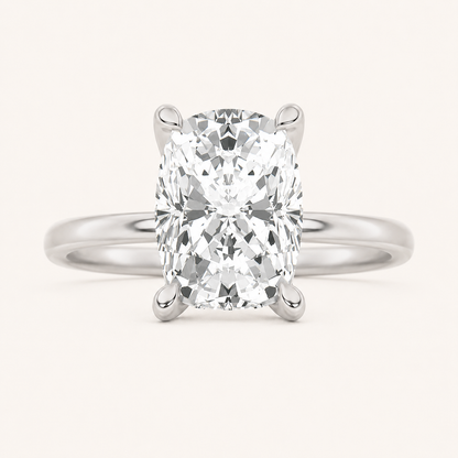 2.5CT Elongated Cushion Cut Lab Grown Diamond Solitaire Engagement Ring