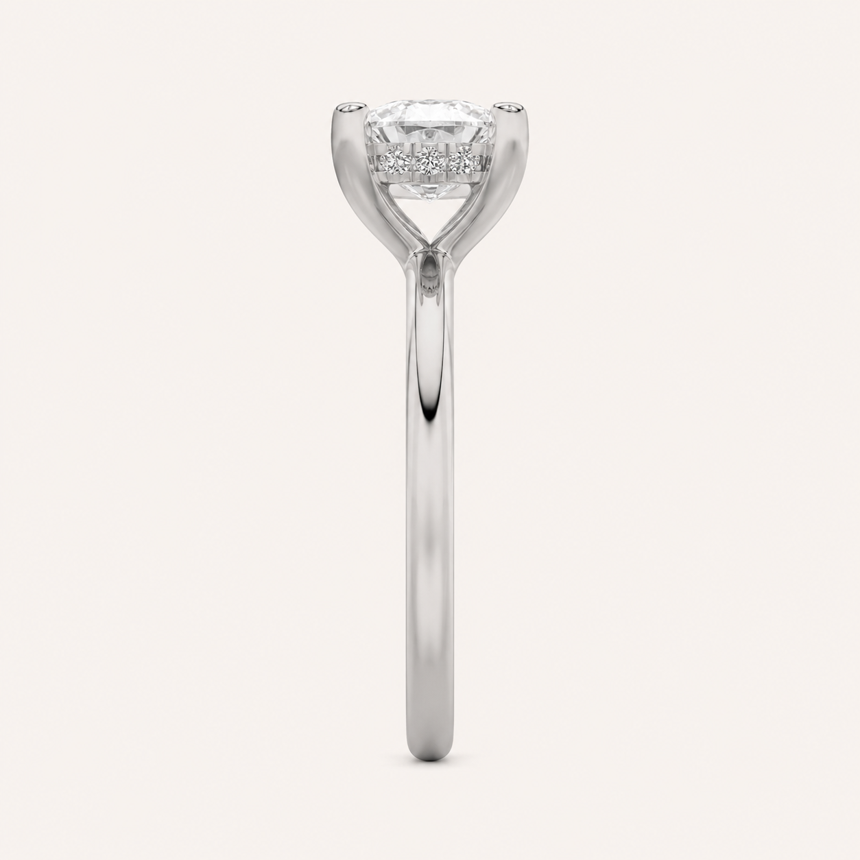 2.5CT Elongated Cushion Cut Lab Grown Diamond Solitaire Engagement Ring