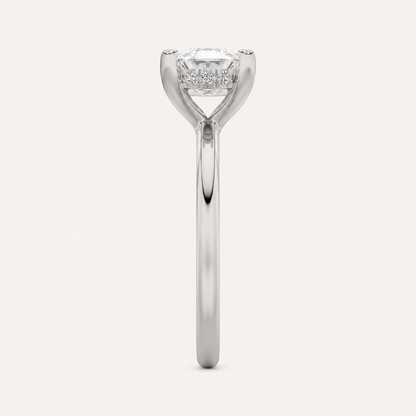 2.5CT Elongated Cushion Cut Lab Grown Diamond Solitaire Engagement Ring