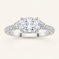 1.5CT Marquise Cut Lab Grown Diamond East West Accented Ring