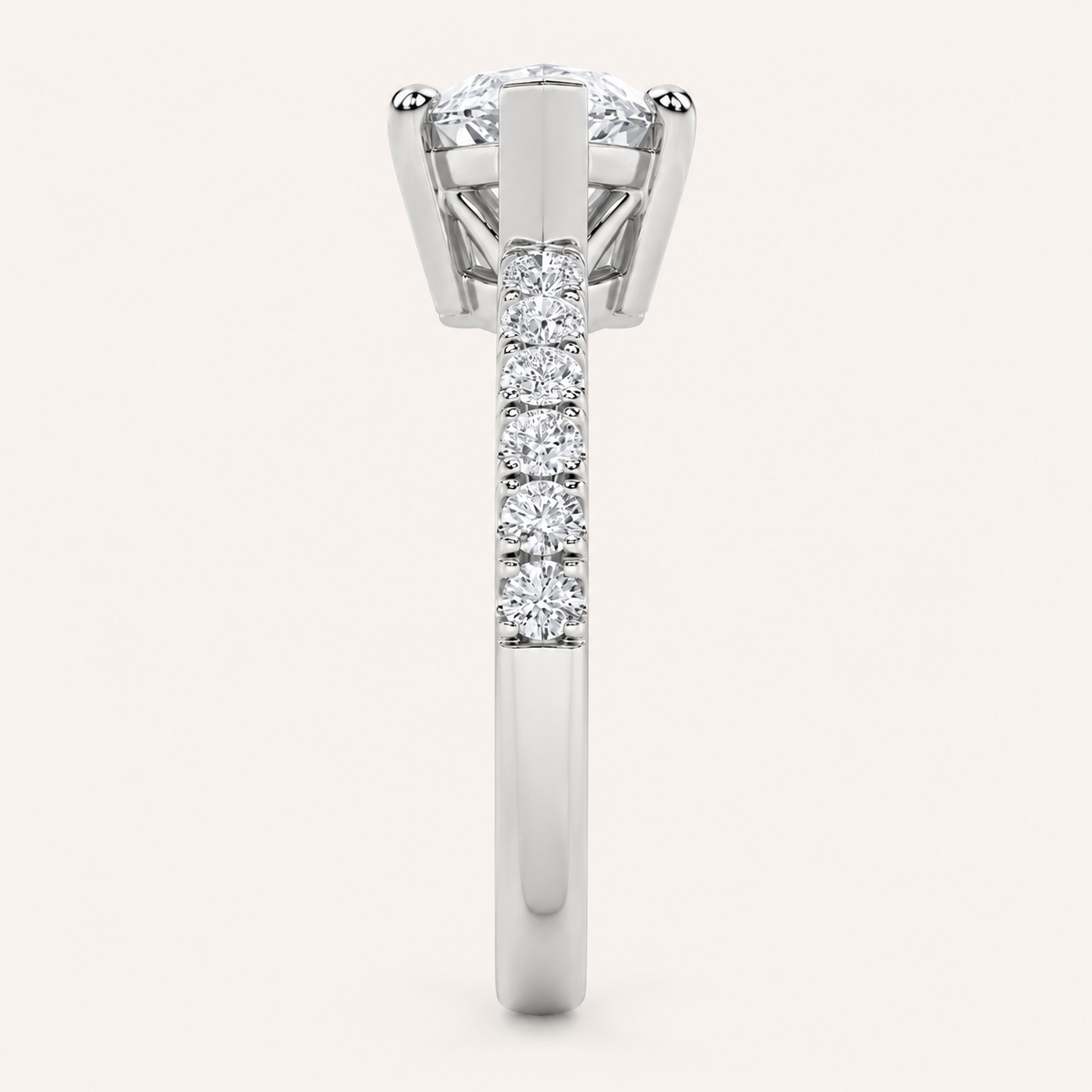 1.5CT Marquise Cut Lab Grown Diamond East West Accented Ring
