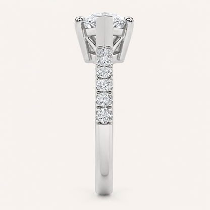 1.5CT Marquise Cut Lab Grown Diamond East West Accented Ring
