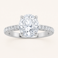 1.5CT Oval Cut Lab Grown Diamond Accented Side Stone Ring