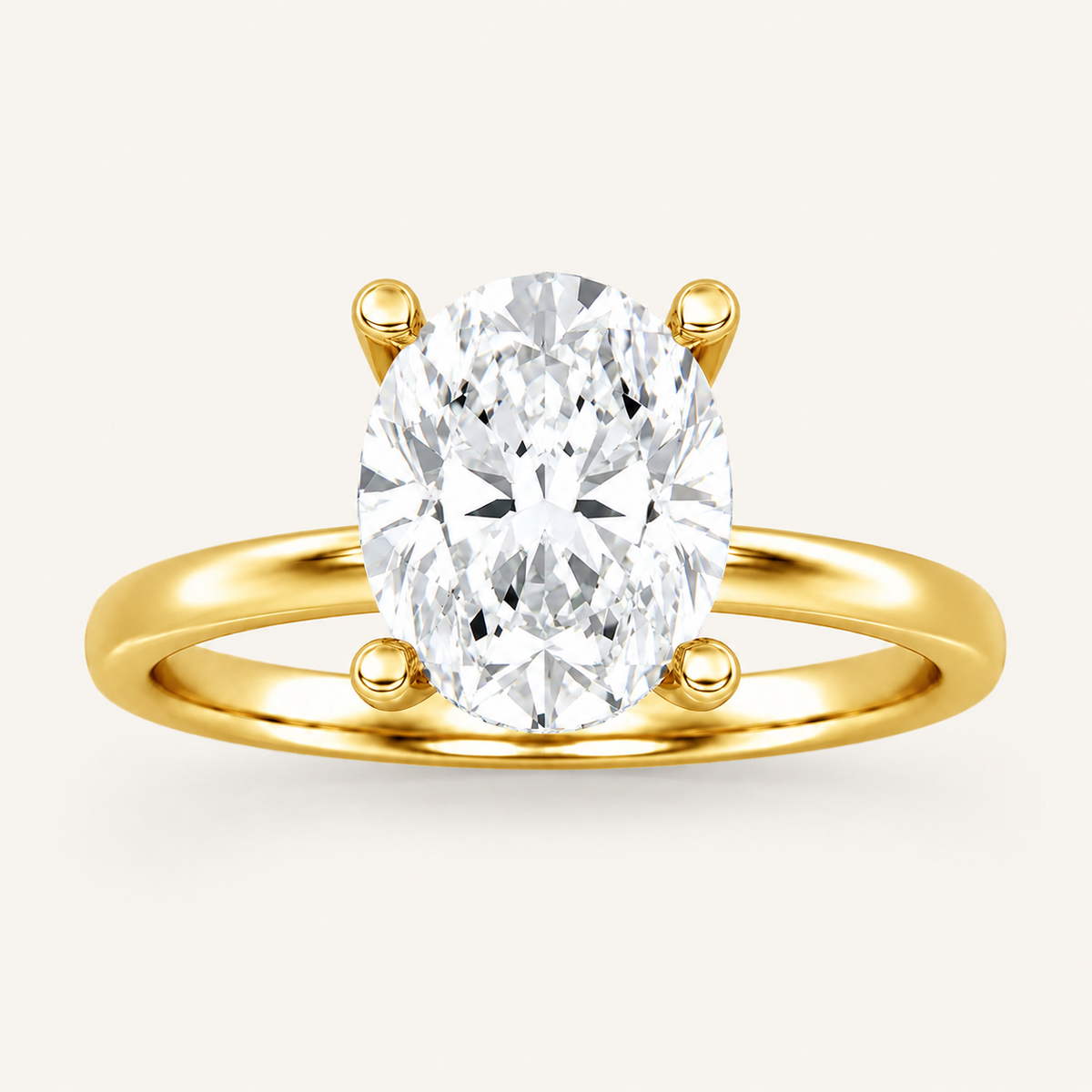 2CT Oval Cut Lab Grown Diamond Halo Petite Shank Solitaire Ring
